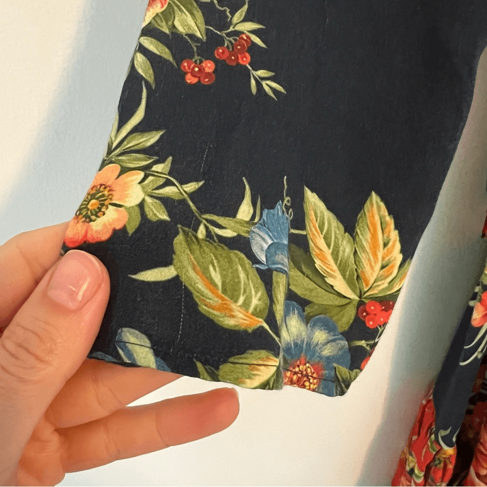 Anthropologie Farm Rio Audrey Wrap Maxi Dress Floral Long Sleeve Size SP