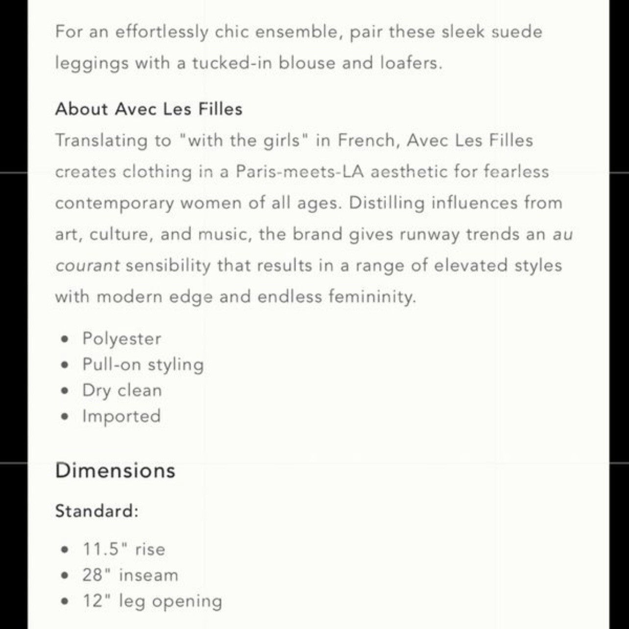 Anthropologie Avec Les Filles Slit-Front Sueded Moss Leggings Pants NEW Size XS