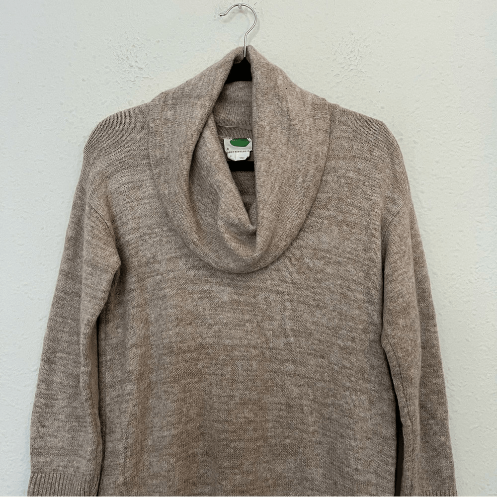 Anthropologie Sonoran Wool Cashmere Blend Cowl Neck Sweater Dress Size Small