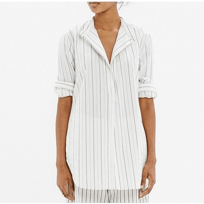 Madewell Striped The Perfect Tunic Shirt Size Small Long Sleeve