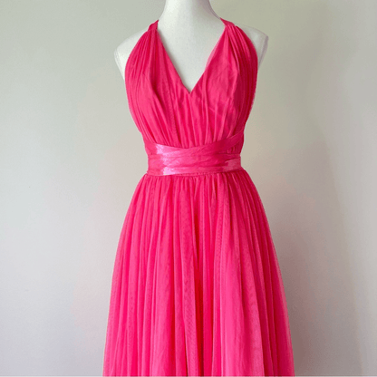 ASOS Tulle TuTu Halter Midi Dress NEW Size 4 Pink Prom Homecoming