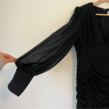Runaway the Label Black Puff Long Sleeve Mini Dress Size 8