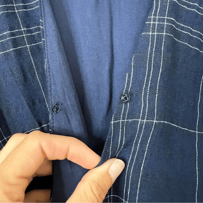 Anthropologie Greylin Misla Cotton Blend Wrap Plaid Romper  Size Small