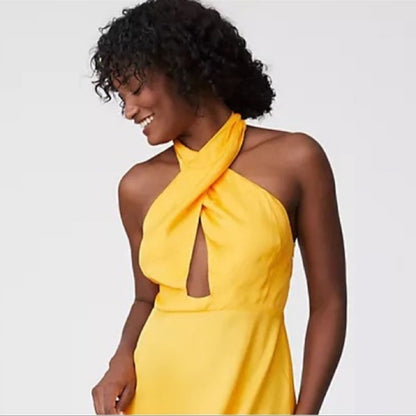 Farm x Anthropologie Halter Maxi Dress Farm Rio NEW Size XL