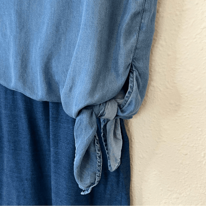 Anthropologie Amadi Denim Chambray Sandy Tuck Dress Size Medium