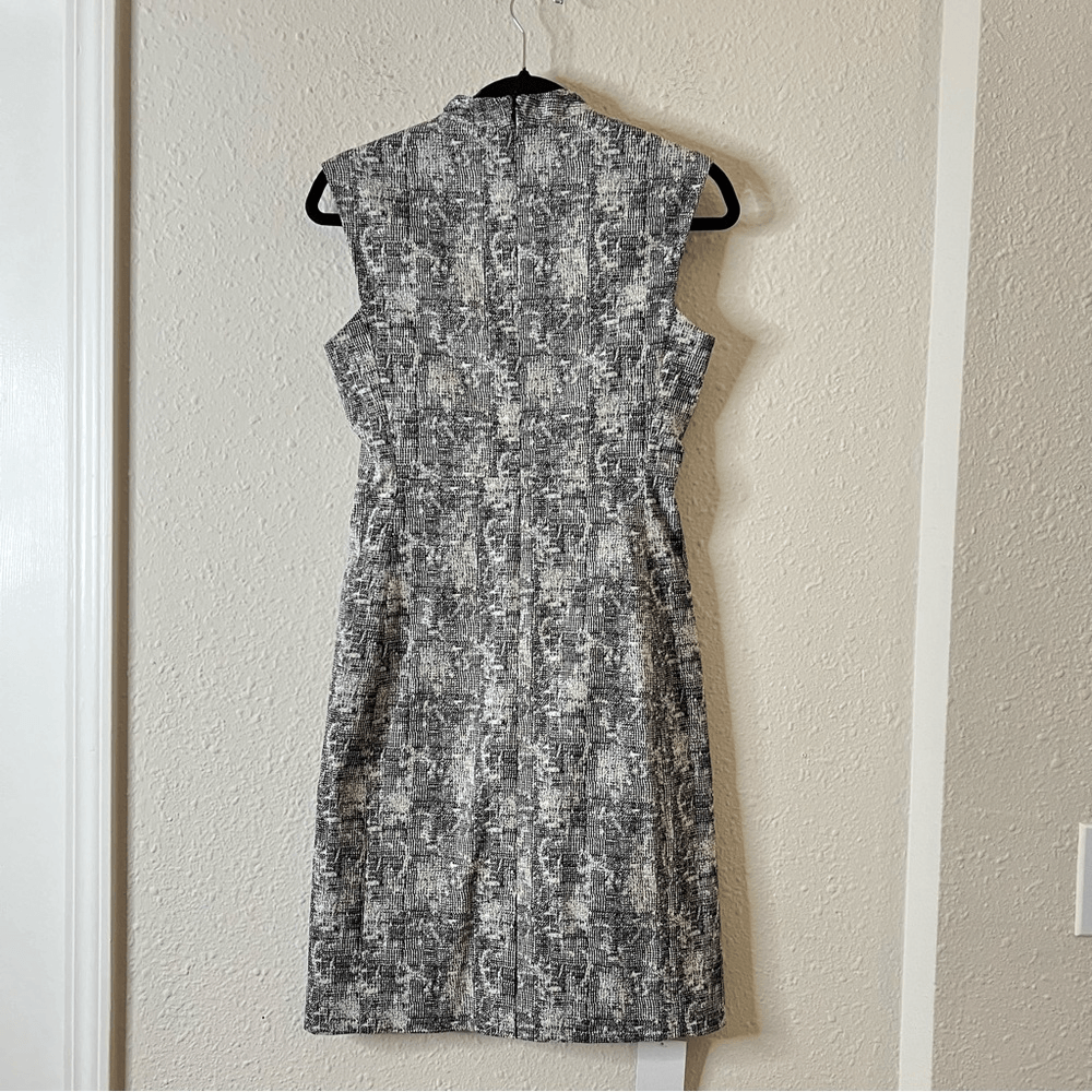 MM Lafleur Aditi Sheath Dress in Black and White Crackle Print NEW Size 2