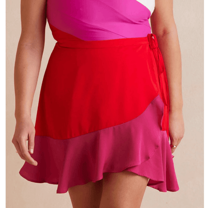 Summersalt The Short Beach to Brunch Coverup Wrap Skirt NEW Size Large Pink