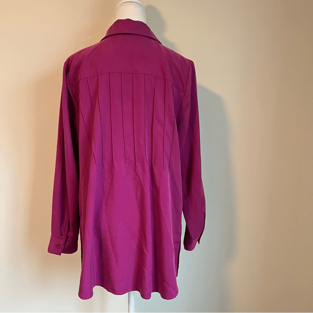 Soft Surroundings Button Down Tunic Shirt Size Medium 100% Tencel Lyocell