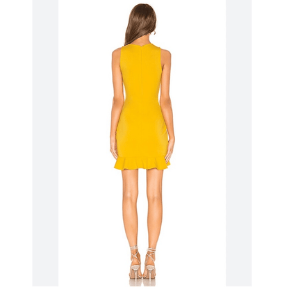 Revolve Lovers & Friends Monroe Mini Dress NEW Size XS in Mustard Yellow