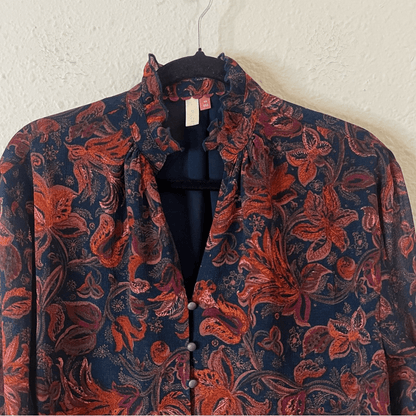 Anthropologie Pilcro The Tavi Floral Buttondown Blouse Top Size XS