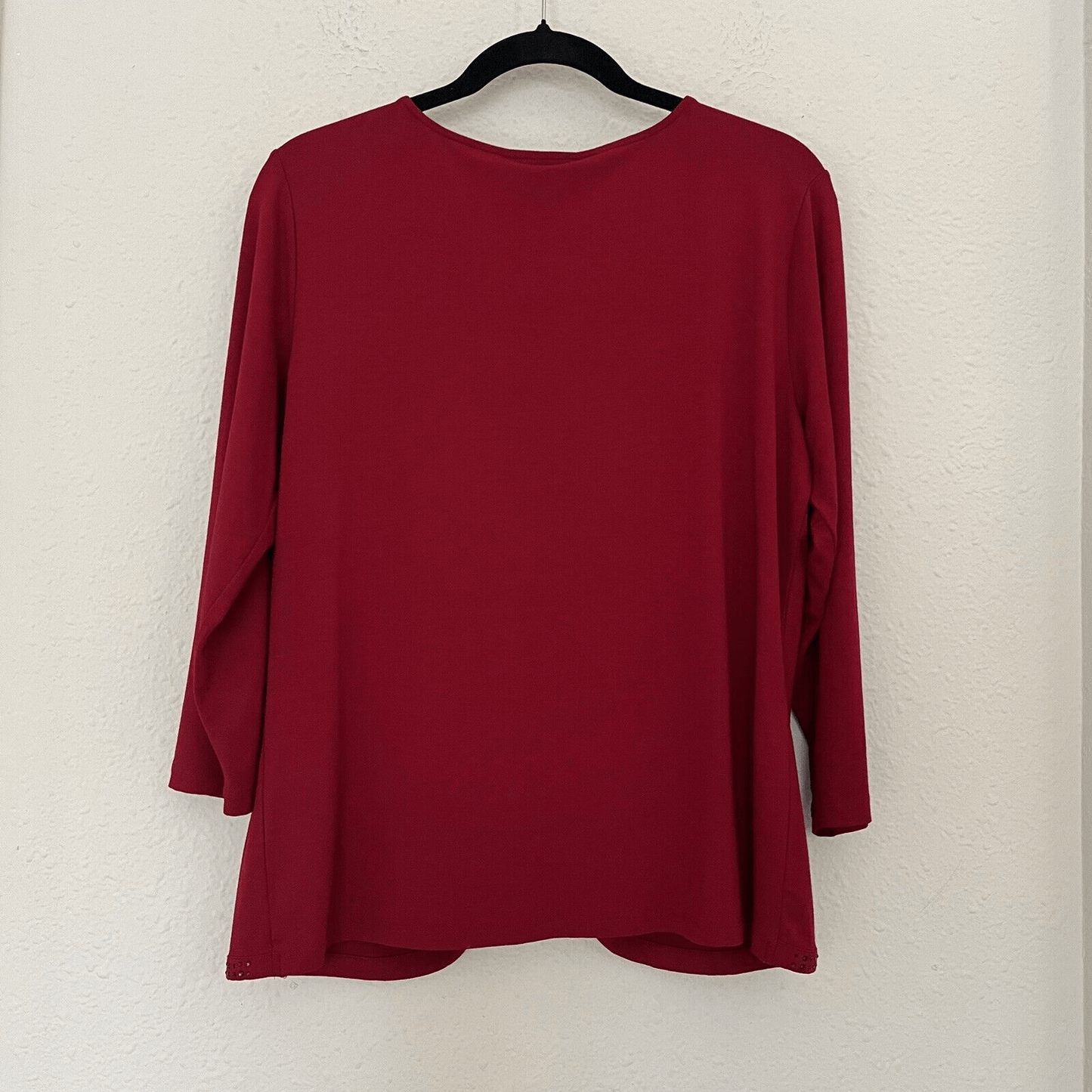 Talbots Open Front Rhinestone Embellishment Cardigan Blouse in Red Size Large