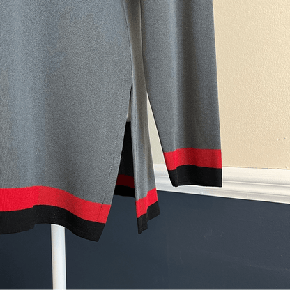 Exclusively Misook Open Front Cardigan Sweater in Gray Size Small