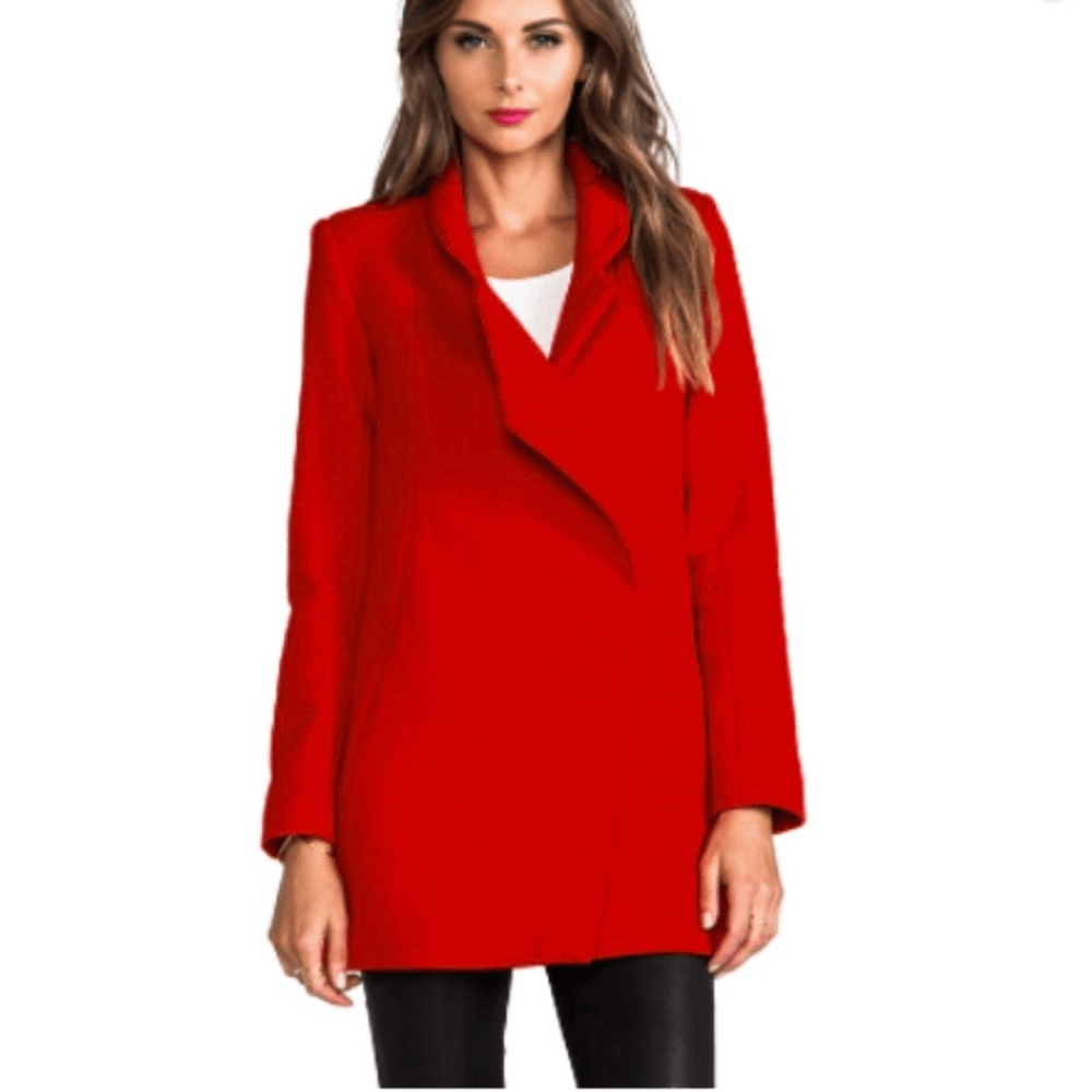 NICHOLAS Red Wool Cashmere Coat Size 6