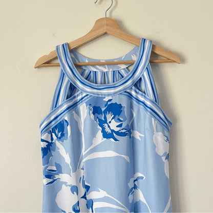 Gretchen Scott Isosceles Iconic Iris Mini Dress Size Medium Blue