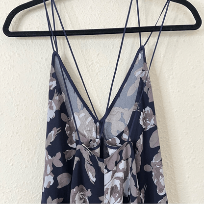 Aritizia Wilfred Navy Blue Rose Floral Melodique Romper Size Small
