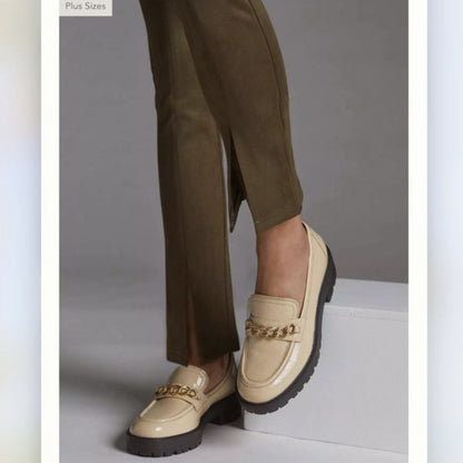 Anthropologie Avec Les Filles Slit-Front Sueded Moss Leggings Pants NEW Size XS