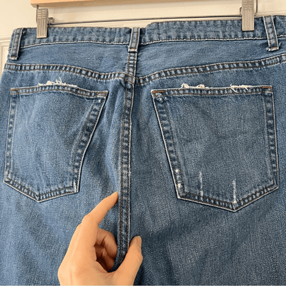 Reformation Fawcett High Waist Wide Leg Cropped Jeans Size 31 Celtic Wash