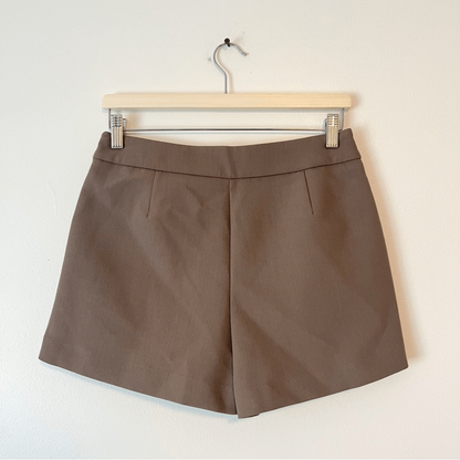 Zara Asymmetric Taupe Brown Skort NEW Size Medium Blogger Favorite