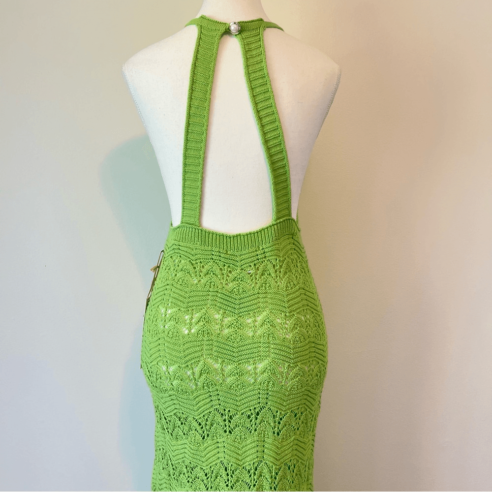House of Harlow 1960 Knit Maxi Dress in Green NEW Size Medium Vacation Resort