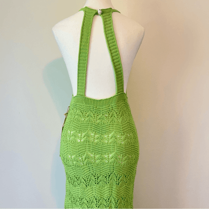 House of Harlow 1960 Knit Maxi Dress in Green NEW Size Medium Vacation Resort