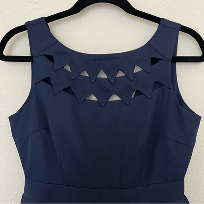 L'atiste Navy Blue Cutout Fit Flare Mini Dress NEW Size Small