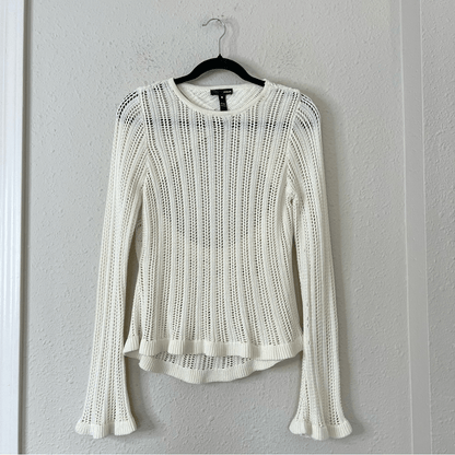 Aqua Women’s Cut Out Knit Sweater Size Medium Ivory