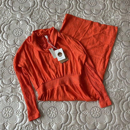 Anthropologie Daily Practice Draped Cowl Neck Maxi Dress Candy Red NEW XS