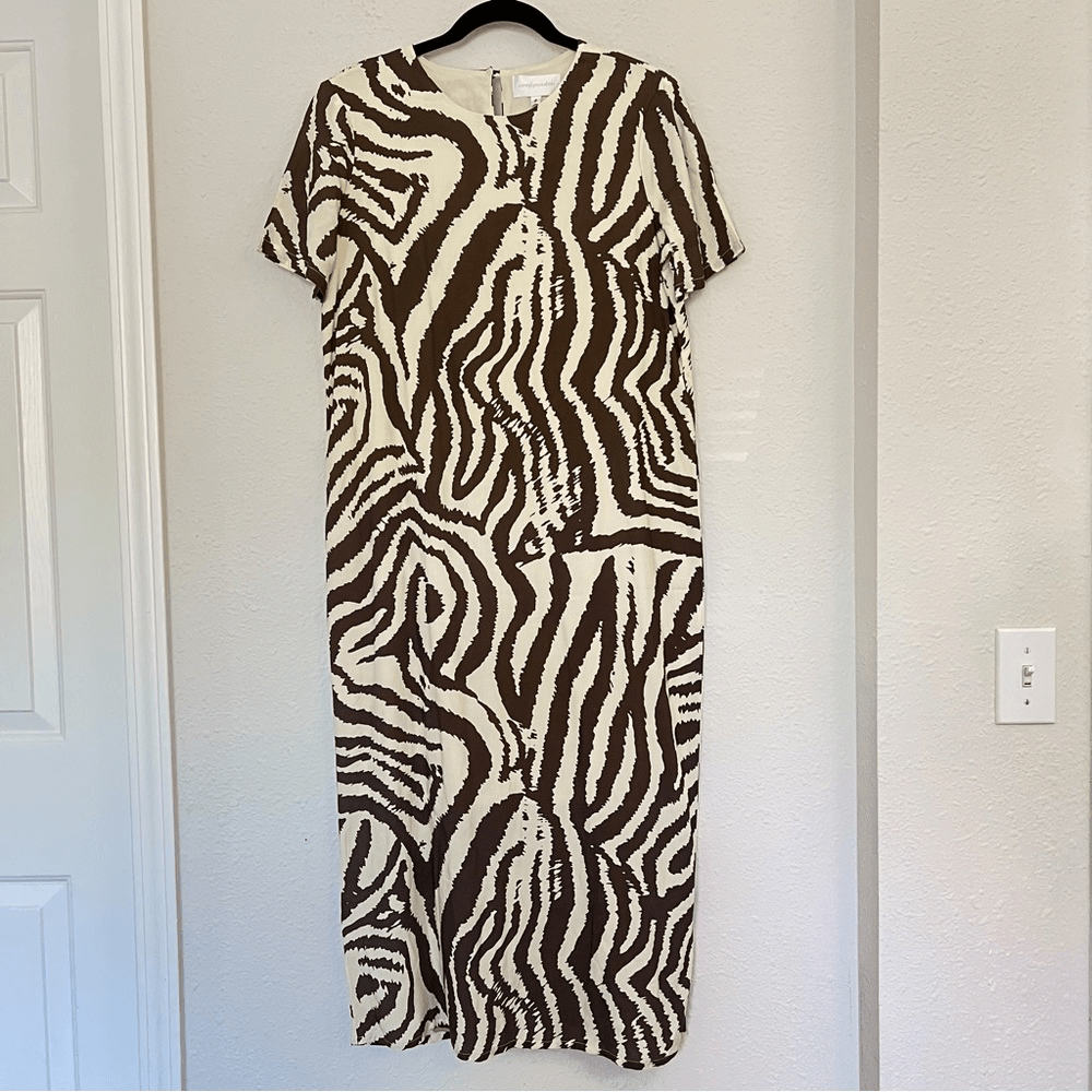 Anthropologie Corey Lynn Calter Zebra Maxi Dress NEW Size Small Animal Print