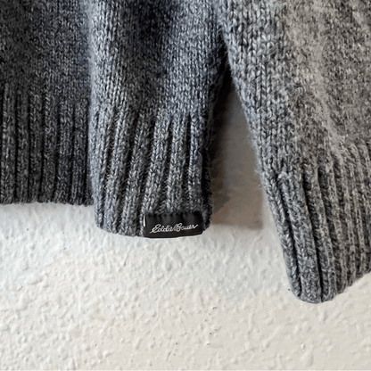 Eddie Bauer Fair Isle Wool Blend Crew Neck Sweater Size XL in Gray