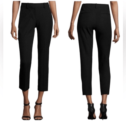 Theory Izelle C Jetty Bi-Stretch Black Ankle Cropped Pants Size 12
