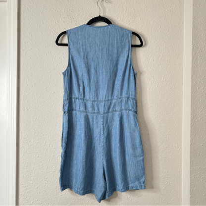 RAILS Scarlett Chambray Romper Linen Lyocell Size M (MISSING BELT)