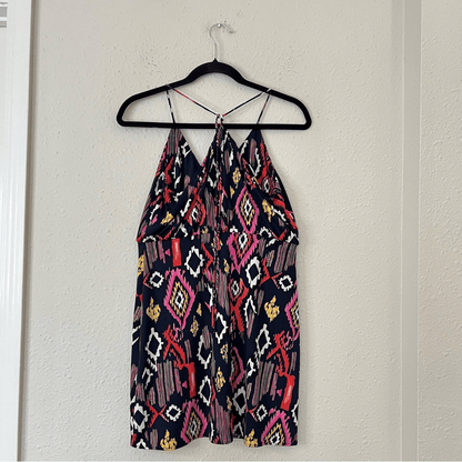 Misa Los Angeles Printed Racer Back Mini Dress Size Small