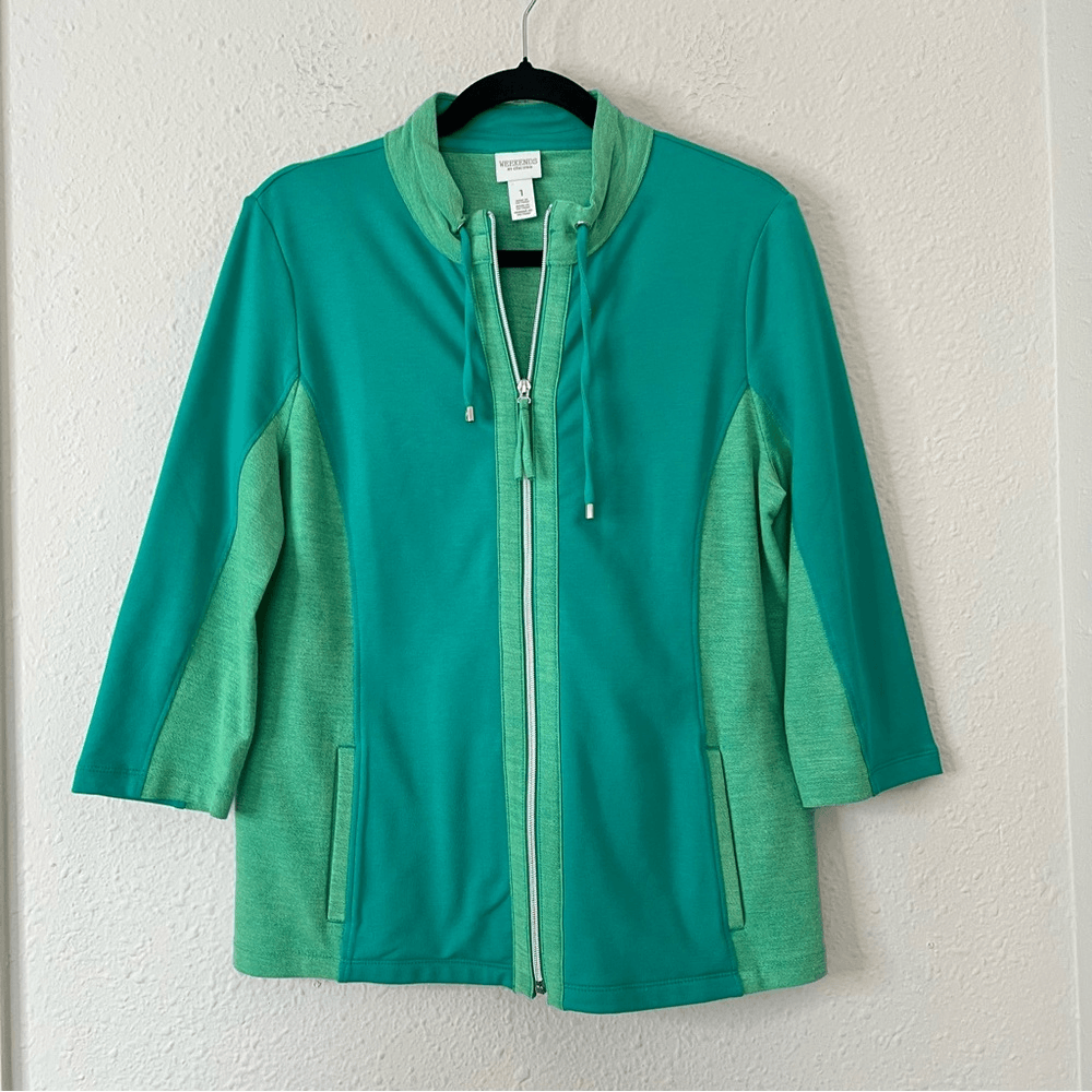 Chico's Weekends Color Twist Zip-Front Jacket