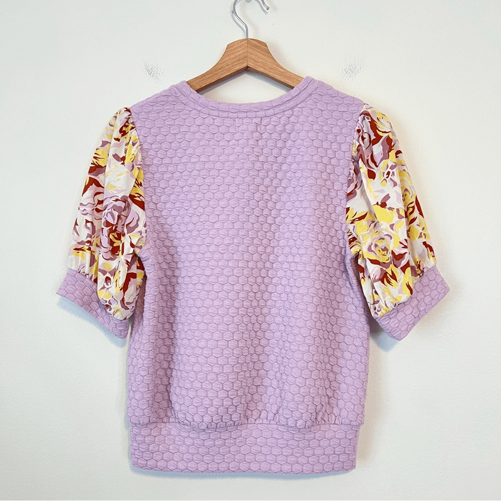 Anthropologie Porridge Puff Sleeve Pullover Top Assorted Purple Size XS