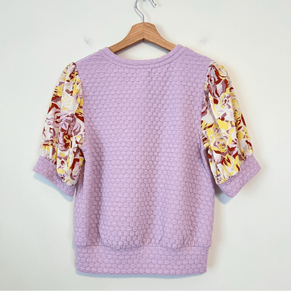 Anthropologie Porridge Puff Sleeve Pullover Top Assorted Purple Size XS
