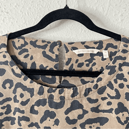 Soft Surroundings Leopard Print  Raelynn Lyocell Pullover Blouse Size Medium