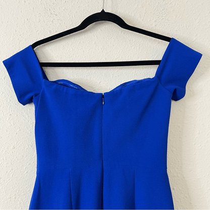 Dress the Population Bailey Dress in Electric Blue Size Small Off the Shoulder