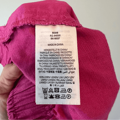 Boden 100% Linen Pink Pull on Shorts Size 10 Barbiecore Coastal Vacation