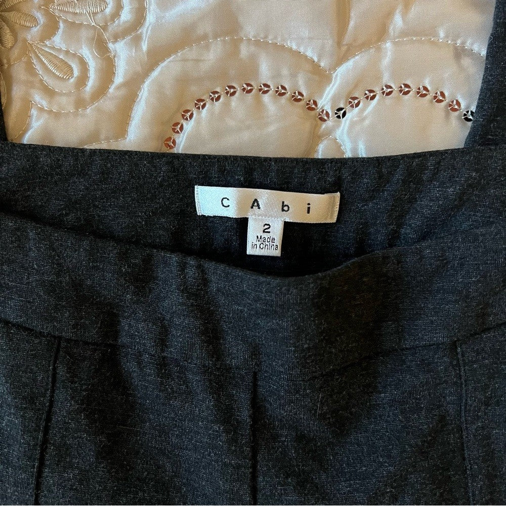 Cabi Heather Black Audrey Skinny Ankle Pants Leggings Size 2