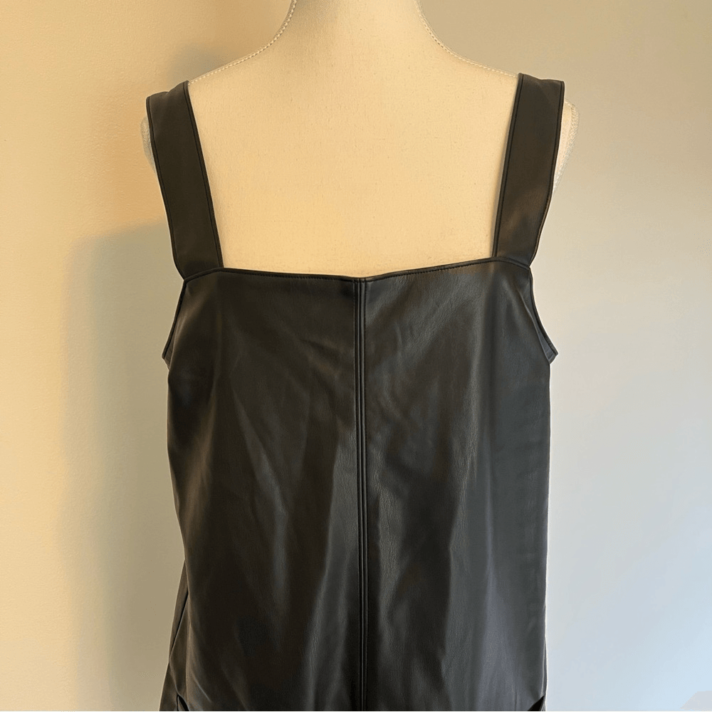 Abercrombie & Fitch Faux Leather Black Mini Dress NEW Size Medium Tall