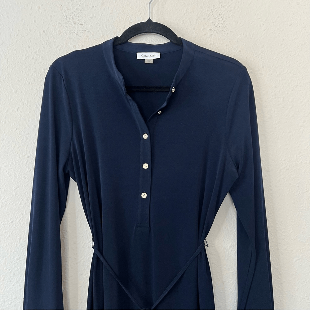 Calvin Klein Denim Belted Shirt Dress