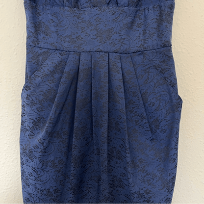 Bisou Bisou Navy Blue Sleeveless Derp V-neck Mini Cocktail Dress Size 4