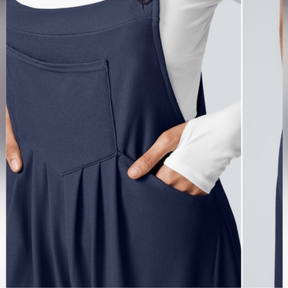 HALARA Waffle Casual Wide Leg Overalls Jumpsuit NEW Size Medium Navy Blue