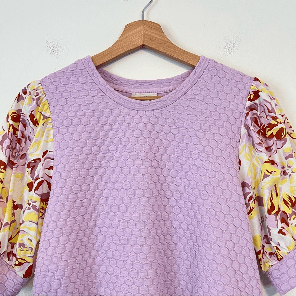 Anthropologie Porridge Puff Sleeve Pullover Top Assorted Purple Size XS