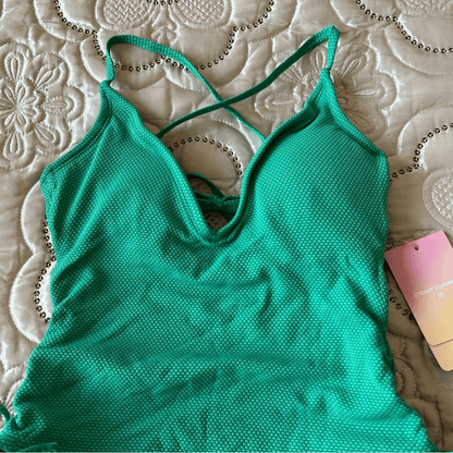 Stoney Clover Lane x Target V-Neck Textured Cheeky High-Leg One Piece Swimsuit S