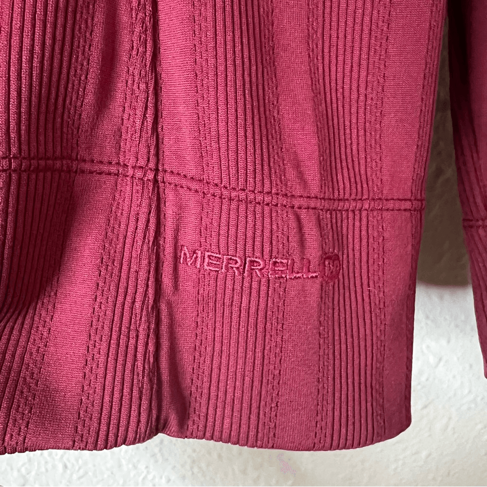 Merrell Long Sleeve Base Layer Quarter Zip Burgundy Size XS