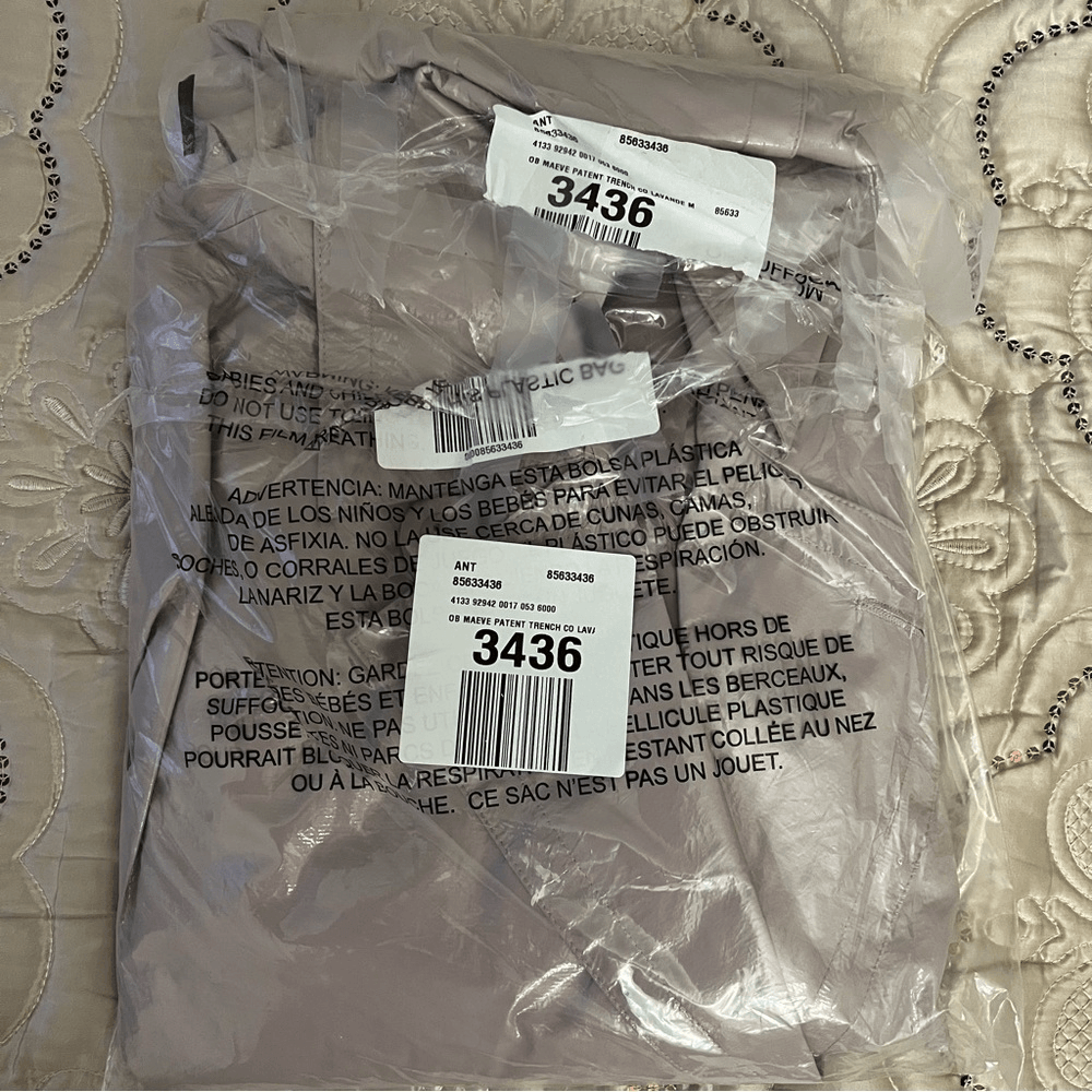 Anthropologie Maeve Patent Faux Leather Trench Coat NEW Size Medium