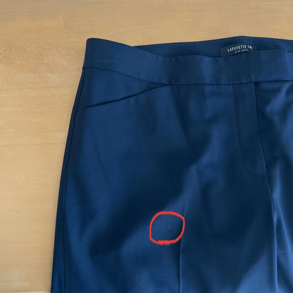 Lafayette 148 New York Irving Trousers Wool Dress Pants in Navy Blue Size 10