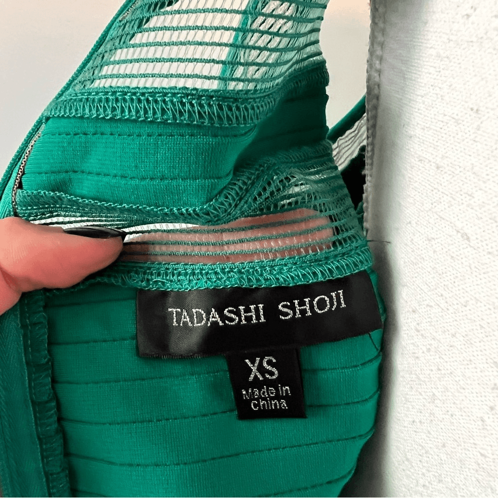 Tadashi Shoji Carlyn Bandage Bodycon Dress Flutter Sleeves Size XS