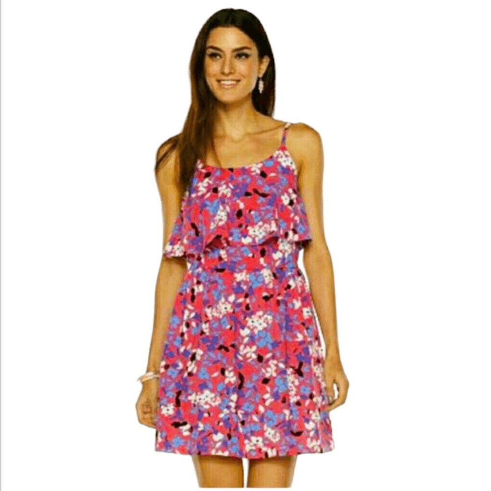 Elle Pink Floral Mini Dress Size Medium